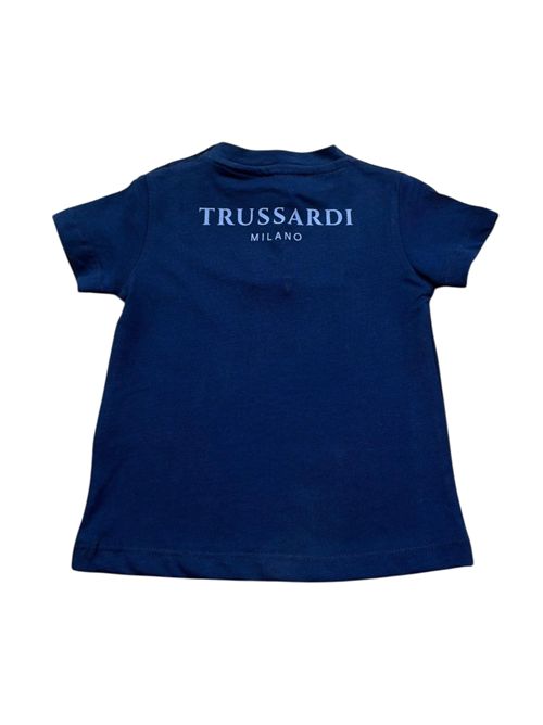 T-shirt blu per bambino con levriero TRUSSARDI JEANS | TIP26093TS/FXBLUE_EST